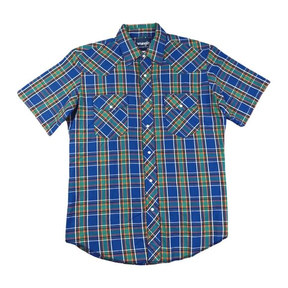 Wrangler Western Shirts Pearl Snap Multicolor SS Mens Size M EUC - Picture 2 of 6